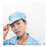 隆華泰 白色藍色條紋網(wǎng)格防靜電小工帽 防靜電帽子 藍色條紋
