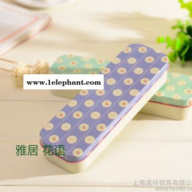 zakka 鉛筆盒小清新可愛優(yōu)雅碎花鐵盒 收納盒文具盒