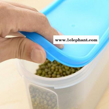 食品級塑料帶蓋橢圓密封罐 透明雜糧儲物罐 零食收納盒