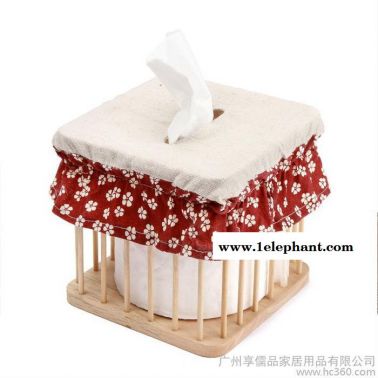 享儒品 家居客廳臥室廚房紙巾收納盒 木質(zhì)布藝小清新 餐廳酒店方形餐巾盒