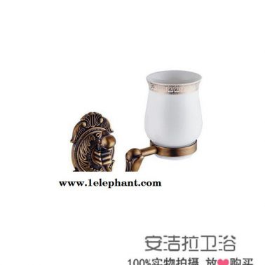 全銅仿古漱口單杯架 衛(wèi)生間洗漱牙刷杯架 歐式掛件直銷