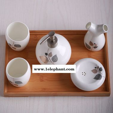 歐式陶瓷衛(wèi)浴五件套裝浴室用品刷牙洗漱口杯套件創(chuàng)意結婚禮物