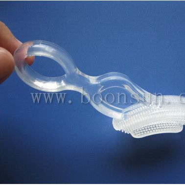 供應(yīng)廠家直供硅膠嬰兒用品，手柄式牙刷,手握牙刷,手柄牙膠
