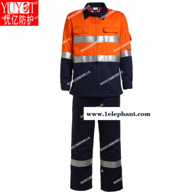 供應(yīng)阻燃防火連體防寒棉服 安全反光防護(hù)棉工服