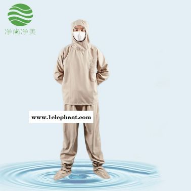 防靜電分體服連帽連鞋套 滌棉 耐高溫潔凈內(nèi)服 百級(jí)無塵服 新能源汽車廠防塵服 凈尚凈美