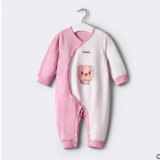 新款春秋冬可愛嬰幼兒爬服 批發(fā)新生兒簡約雙邊開肩服 連體服