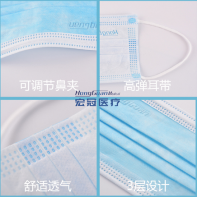【廠家直銷】三層含熔噴布防飛沫透氣單獨(dú)包裝BFE95醫(yī)用外科口罩