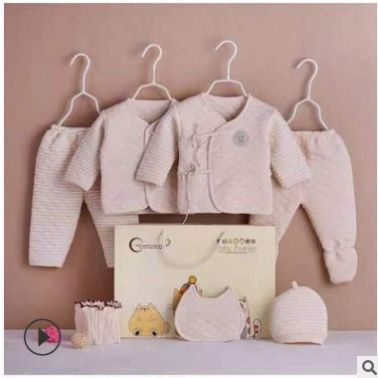 OP塑料袋保暖嬰幼兒七件套精梳棉質(zhì)套裝衣服用品大全一件代發(fā)專拍