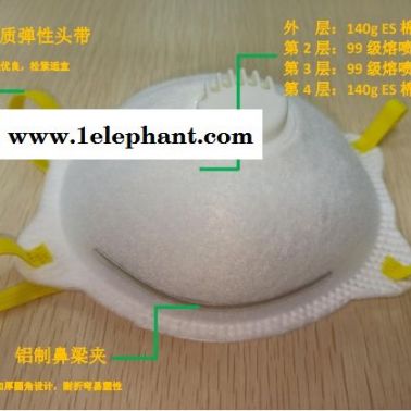 福建工廠直銷kn95杯型口罩，防塵防霧霾