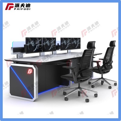 雙聯(lián)調(diào)度臺(tái)電腦機(jī)房弧形不銹鋼臺(tái)